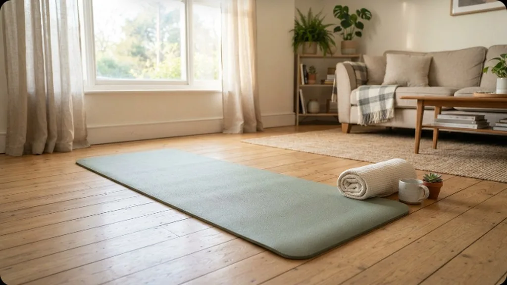 Tummy Time: How Much Your Baby Actually Needs and What to Do When They Hate It A soft padded mat on a living room floor with a small rolled towel used for tummy time