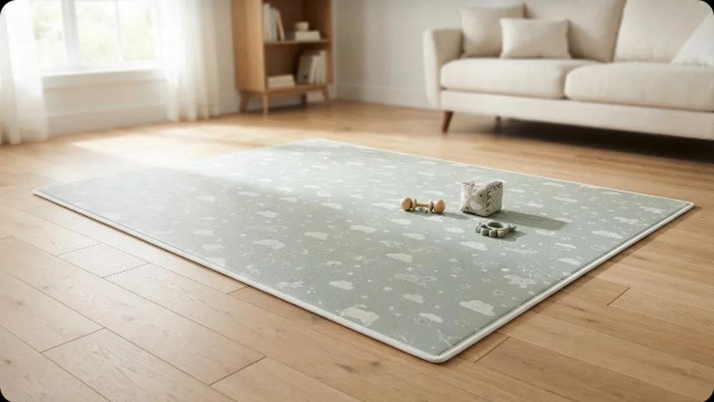 Tummy Time: How Much Your Baby Actually Needs and What to Do When They Hate It A firm padded play mat laid out on a clear floor space away from furniture