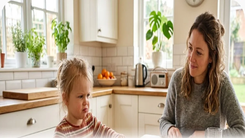 Toddler rejecting a meal at the table, picky eating behavior