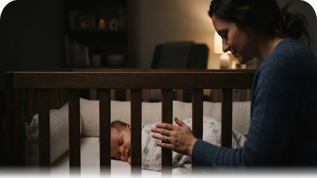Sleep Training Methods Compared: Which Approach Fits Your Family Parent gently patting a baby's back through the crib slats at night